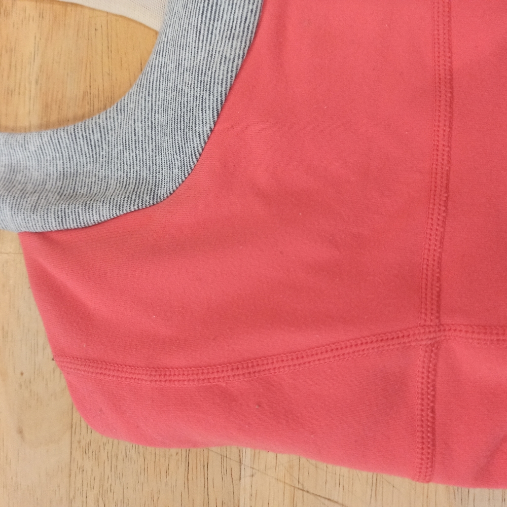 Lululemon Peach / Gray Racerback Tank Top Built In Shelf Bra Active Yoga Size 8 - Picture 6 of 14